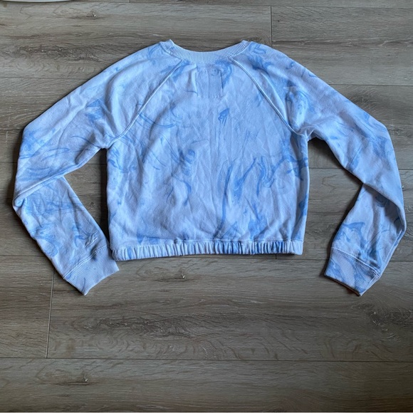 Hollister crewneck crop top long sleeve pullover tie dye soft lounge wear - Picture 2 of 8